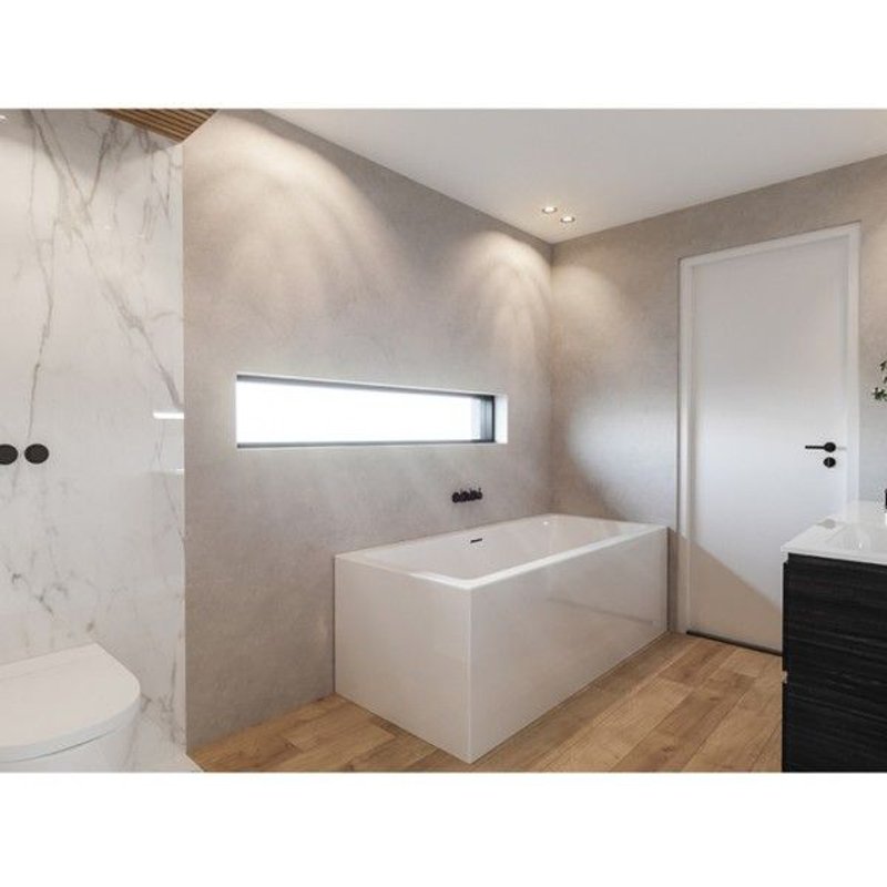 Baignoire RIHO RETHINK CUBIC Plug&Play 170x75 cm-Blanc-Gauche-Blanc--