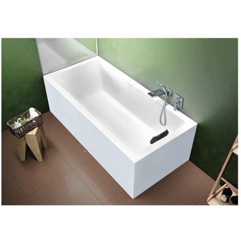 Baignoire RIHO RETHINK CUBIC Plug&Play 170x75 cm-Blanc-Droite-Blanc--