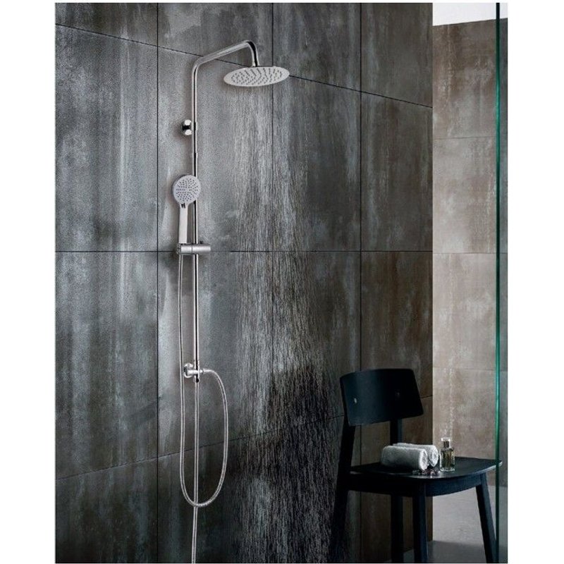 Set de douche murale ELENI avec douchette en laiton chromé--