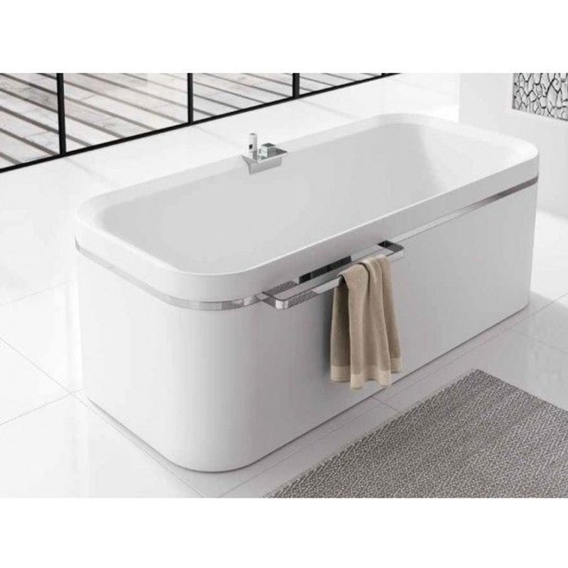 Baignoire îlot NOVELLINI DIVINA F 180x80 cm bord 8 cm-Blanc-Blanc--