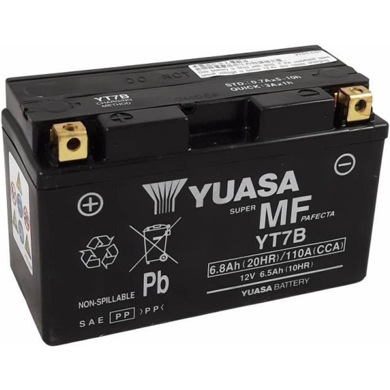 Batterie Yuasa YTX7B-BS - SLA AGM12V 6,8 Ah prête à lâemploi