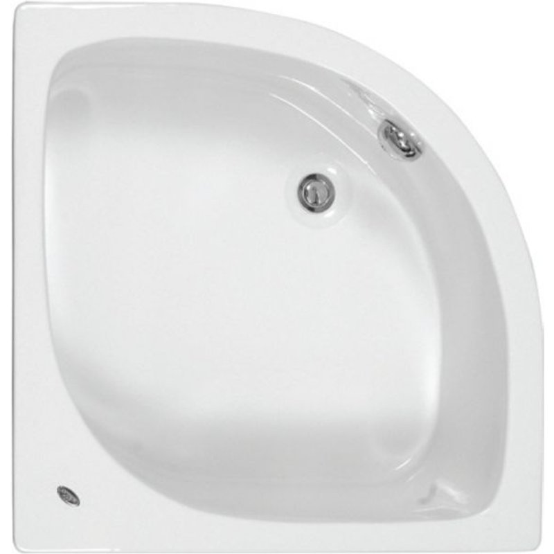 Baignoire d'angle acrylique MYKONOS 90x90 cm avec châssis-Blanc-Blanc--