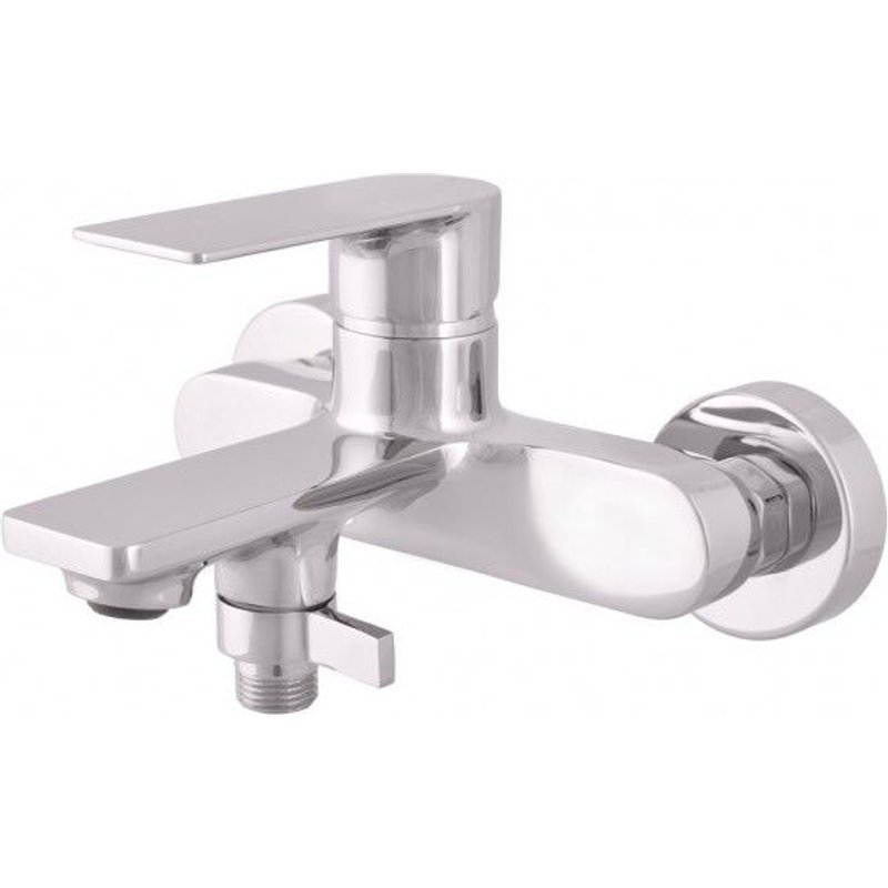Mitigeur baignoire mural NIL en laiton chromé-Chromé-Chromé--
