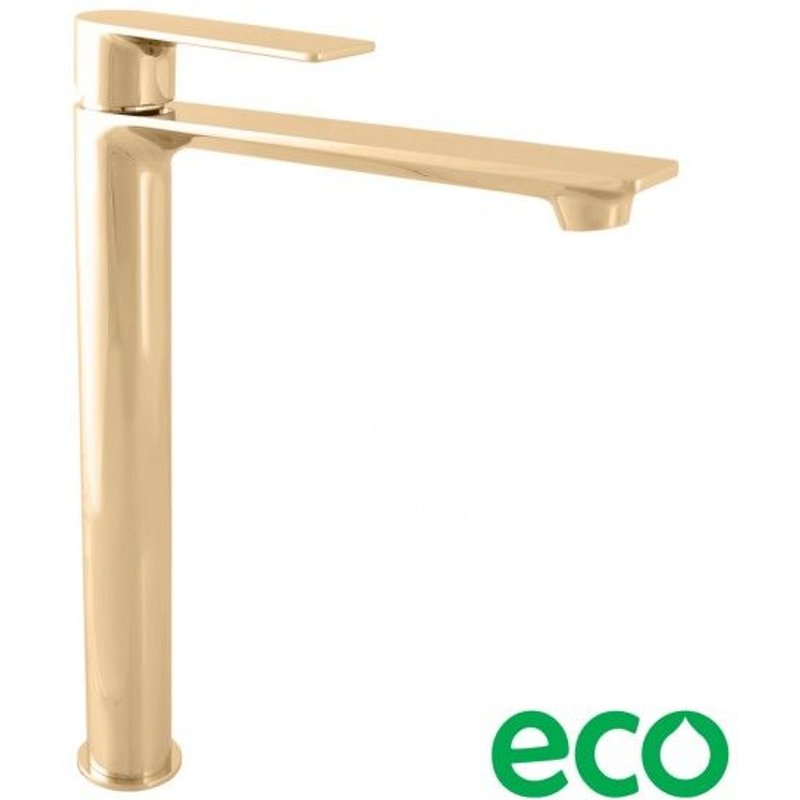 Mitigeur lavabo haut NIL en laiton doré sans siphon H. 26,1 cm-Doré-Doré--