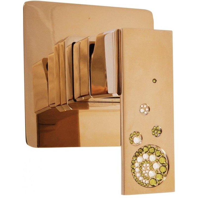 Mitigeur douche encastrable ROYAL orné de pierre-Doré---Doré