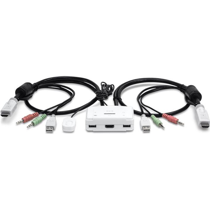 TRENDnet TK 215i - Commutateur écran-clavier-souris/audio - 2 x KVM / audio - 1 utilisateur local - de bureau