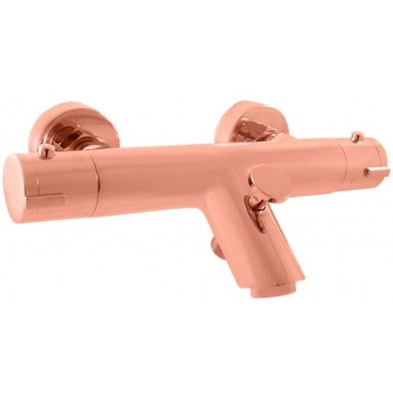 Mitigeur baignoire mural thermostatique en laiton rose gold brossé-doré-doré--