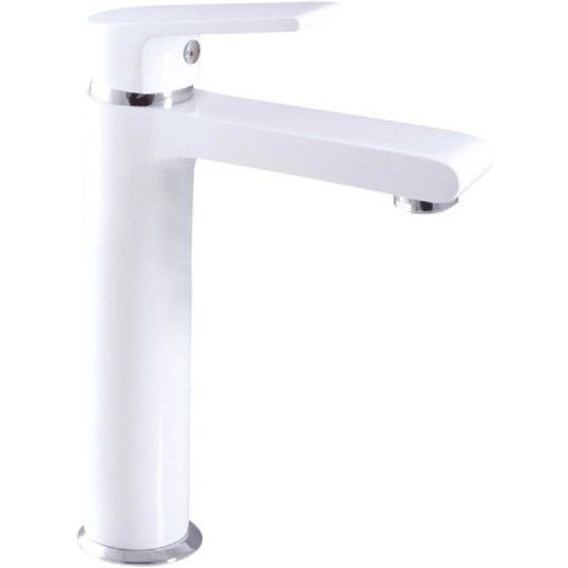 Mitigeur lavabo haut COLORADO en laiton blanc chromé H. 26 cm--