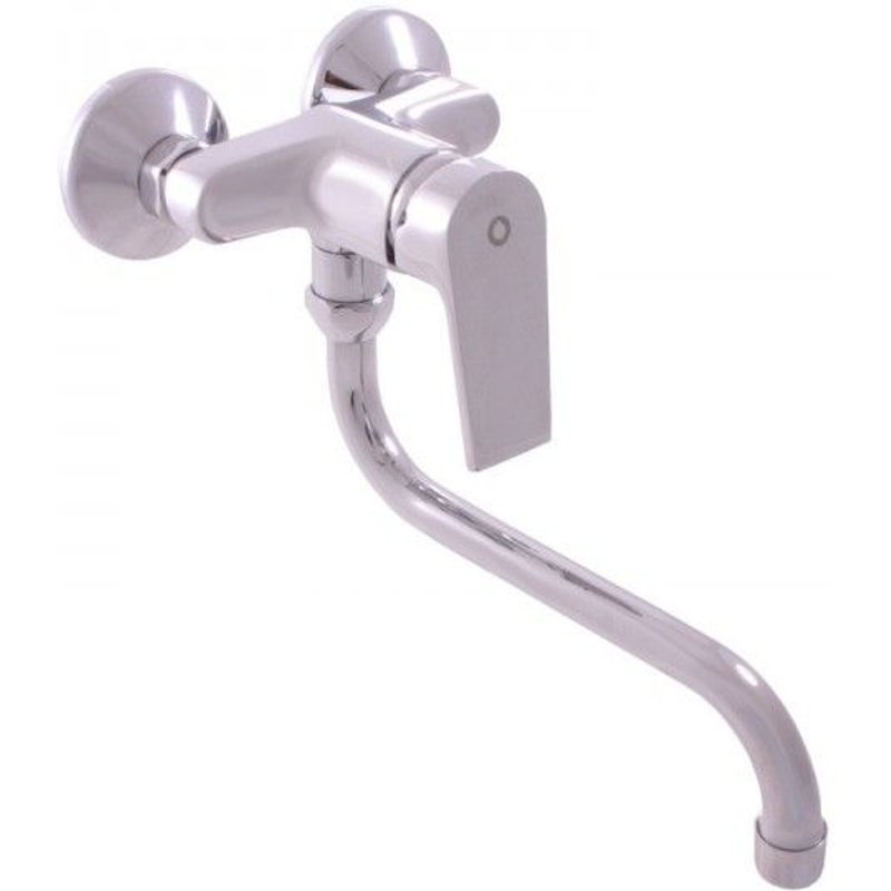 Mitigeur évier mural à bras long COLORADO en laiton chromé-chromé-chromé--