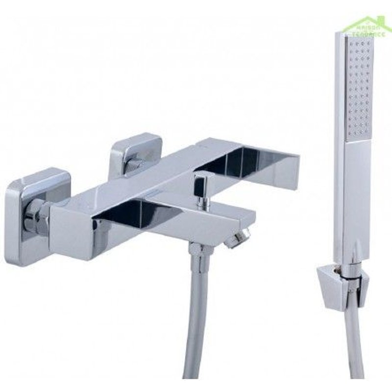 Mitigeur baignoire mural LOIRA en laiton chromé, poignée à droite-Chromé---Chromé