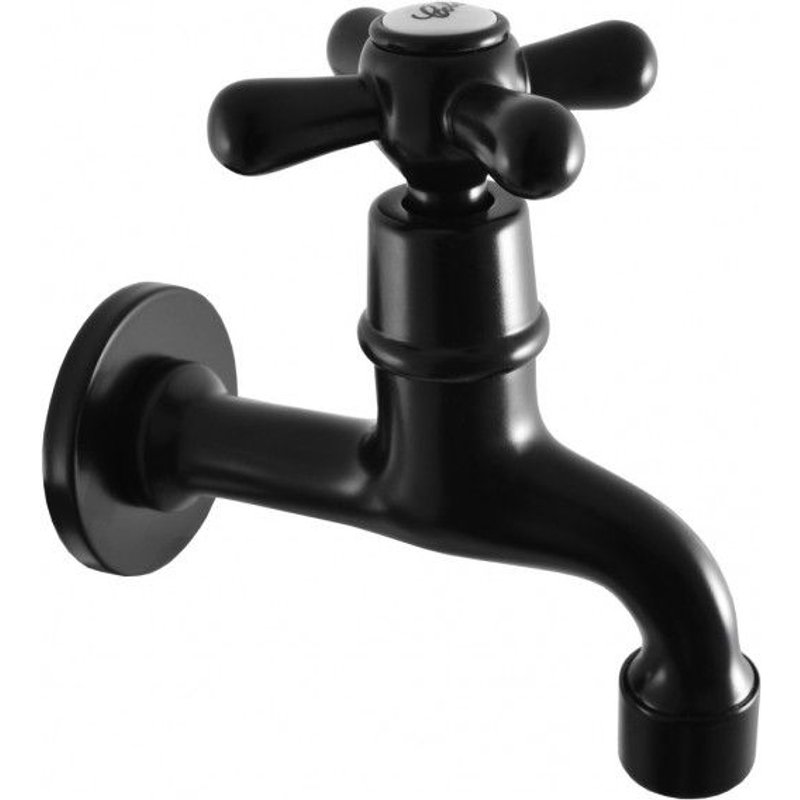 Robinet tap mural rétro en laiton noir--