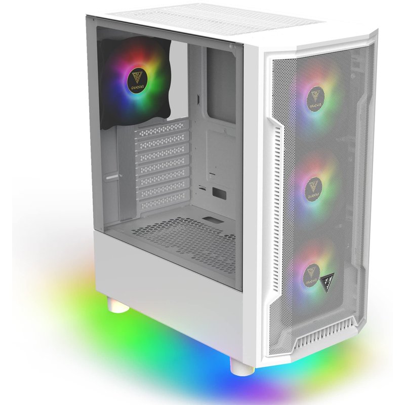 Boitier PC Moyen Tour ATX Gamdias Athena M6 Lite RGB avec panneaux vitrés - Blanc