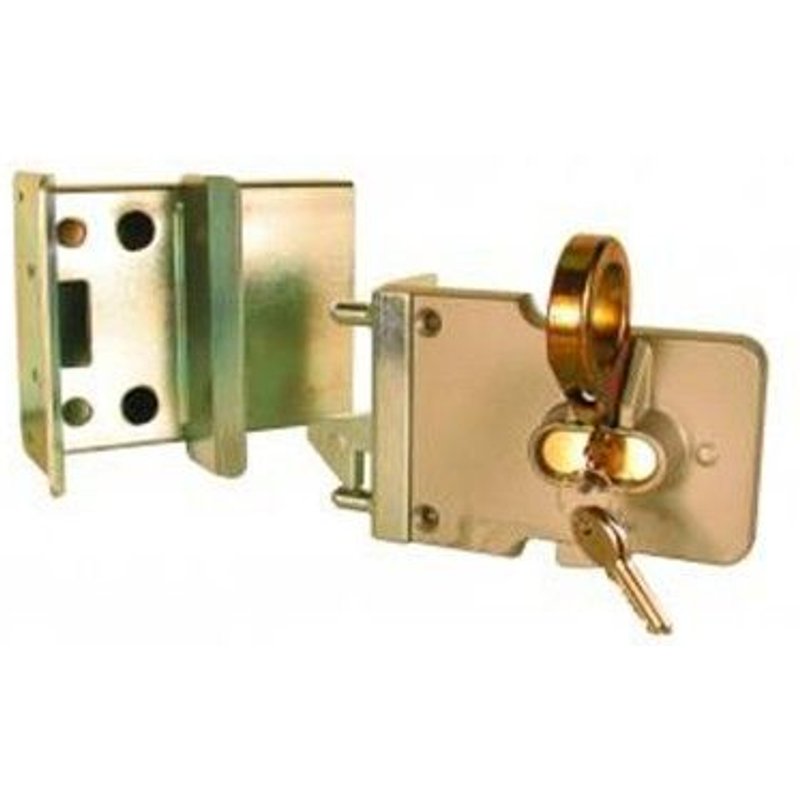 Serrure manuelle pour portail coulissant en applique - avec gâche 380