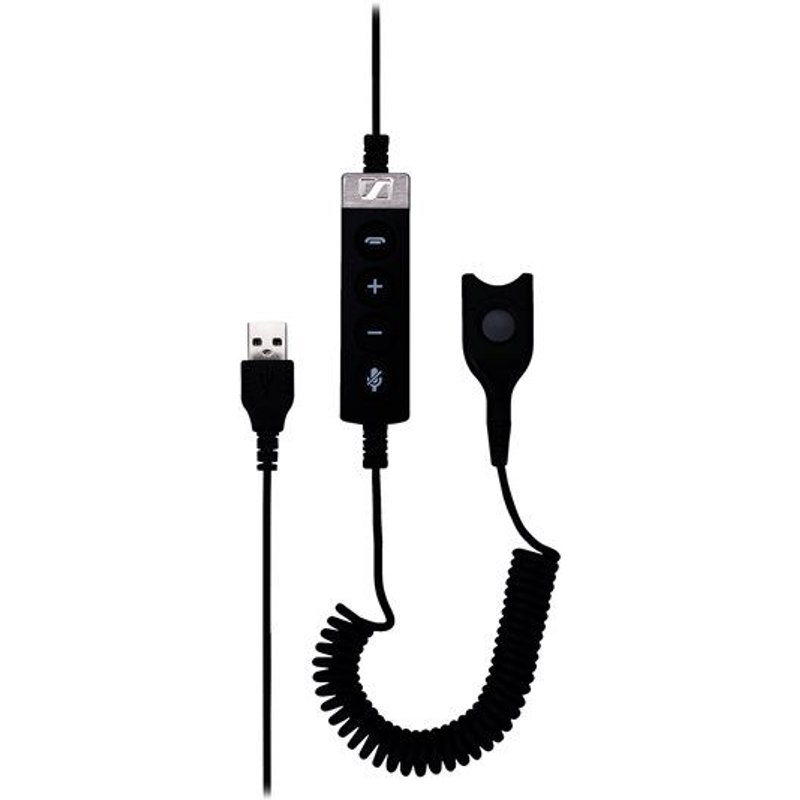 EPOS SENNHEISER USB-ED CC 01 MS - Câble pour casque micro - USB mâle pour EasyDisconnect mâle - 1.61 m - bobiné, contrôle à distance à 4 boutons