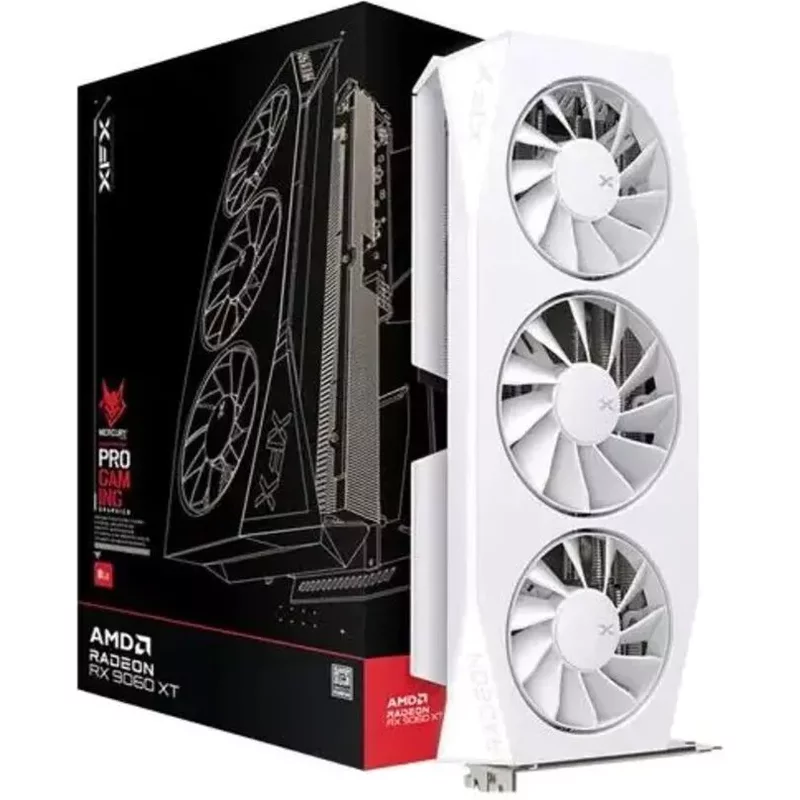 XFX Mercury Radeon RX 9060 XT OC White Gaming Edition, Radeon RX 9060 XT, 16GB GDDR6, PCI-Express