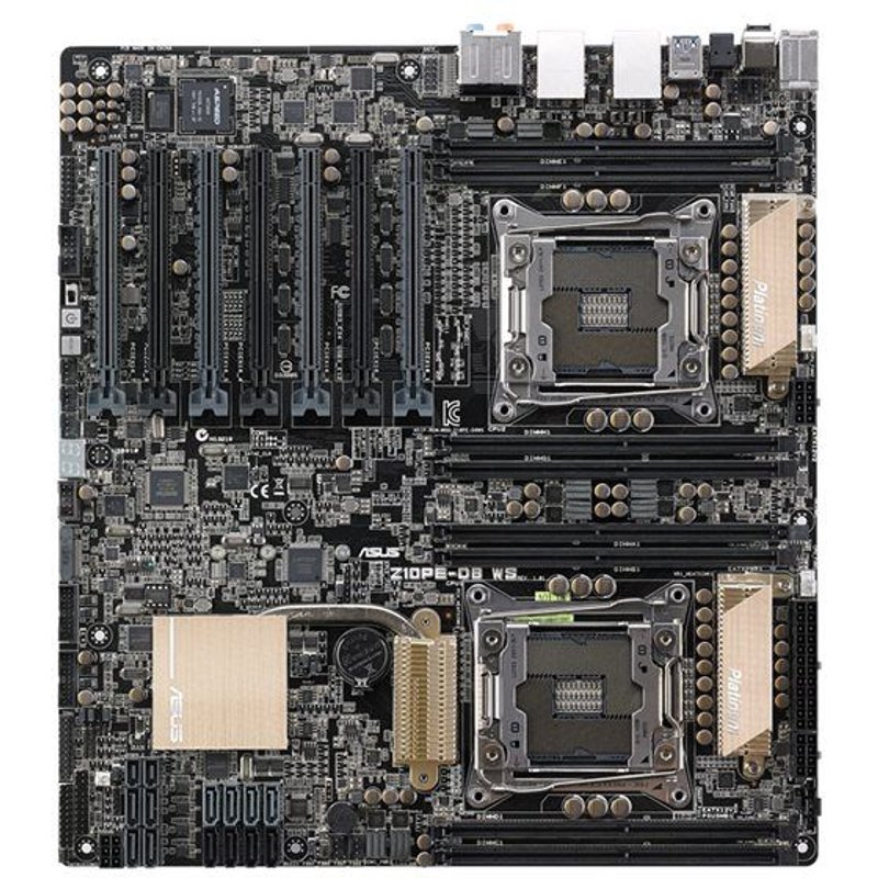 ASUS Z10PE-D8 WS - Carte-mère - SSI EEB - Socket LGA2011-v3 - 2 CPU pris en charge - C612 Chipset - USB 3.0 - 2 x Gigabit LAN - carte graphique embarquée - audio HD (8 canaux)