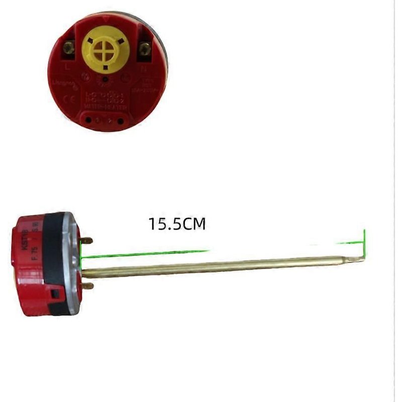 Interrupteur thermostatique de contrôle de température à pôle de prise 16 A, pôle en cuivre pur pour chauffe-eau électrique Ariston KST18/T105 (rouge court 15,5 cm)