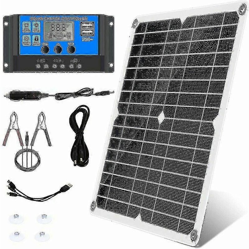 Kit panneau solaire 300 W 12 V/24 V avec chargeur de batterie et contrĂ´leur 40 A, compatible avec voiture, camping-car, caravane, Newway