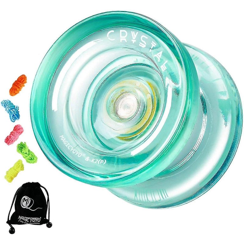 Yoyo K2 Plus Crystal Responsive, double yoyo avec remplacement, compatible sans réponse, intermédiaire, vert