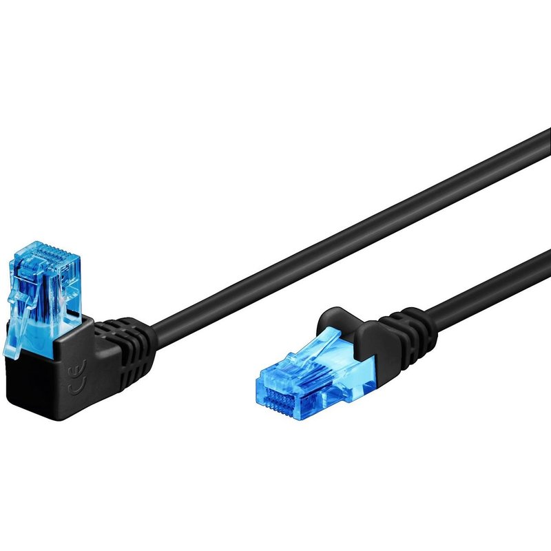 Goobay Câble réseau RJ45 U/UTP Cat. 6A coudé à 90° - 3 m