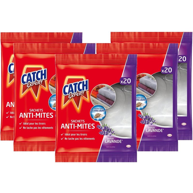 CATCH Lot de 5 Anti-Mites Lavande x20 - TP18