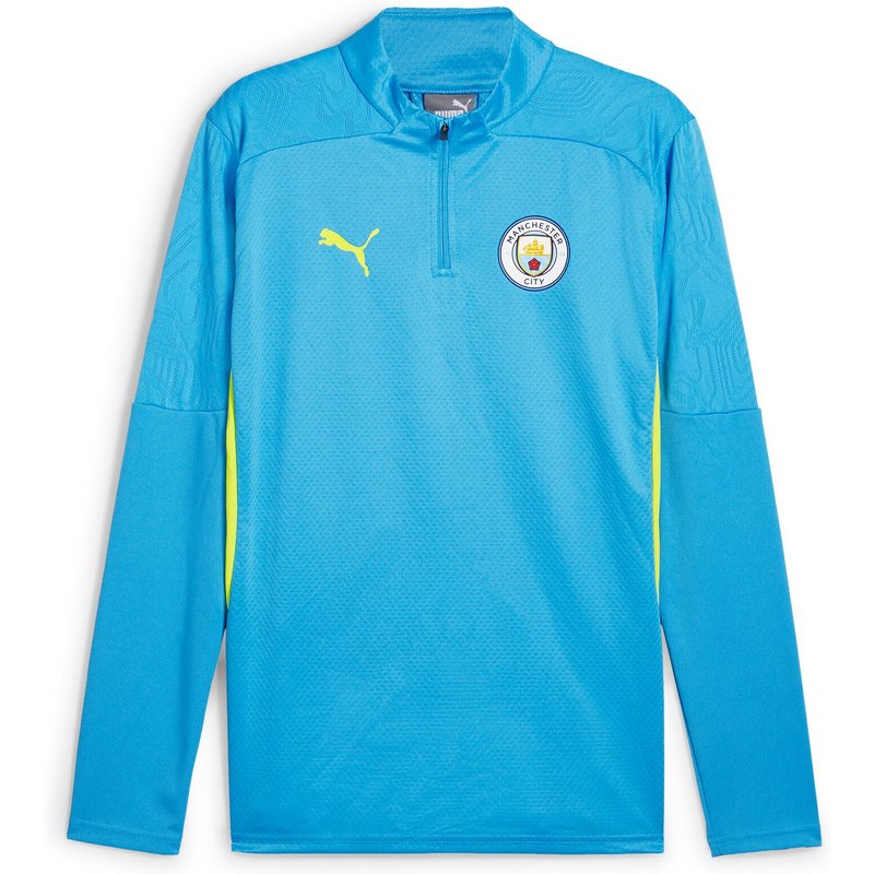 Puma Haut D'entraînement À 1/4 Zip Manchester City Homme, Sport, Magic Bleu/Jaune Glow, L