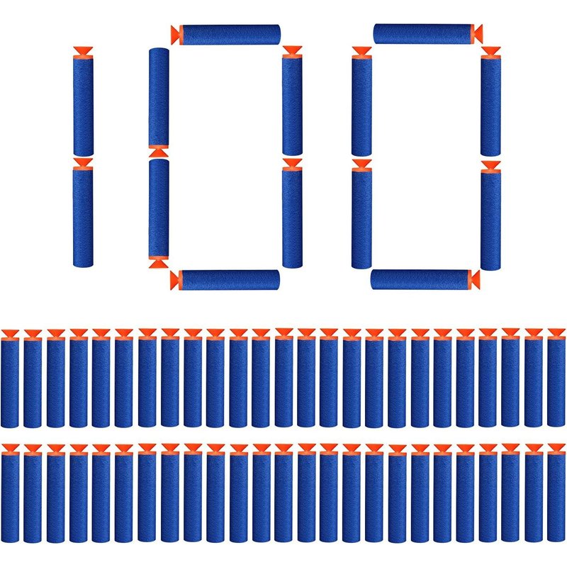 100 Pièces 7.2cm Ventouse Flechettes Recharge Bullets Mousse Fleches Accessoires Pour Nerf N-Strike Elite Series (Ventouse)