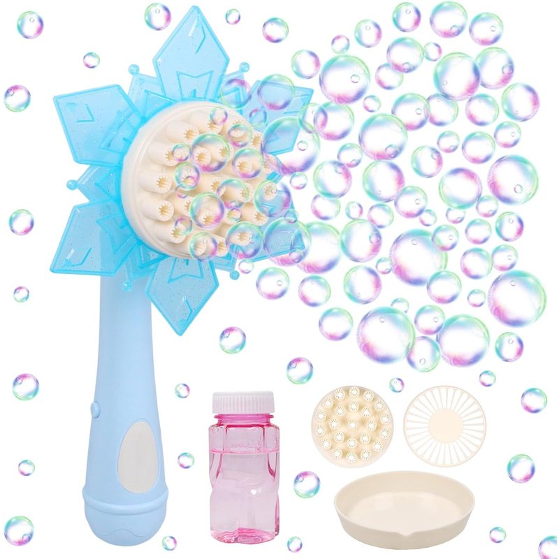 Machines À Bulles De Savon De Neige,Pistolet A Bulle Pour Enfant Avec Solution À Bulles,Pistolet A Bulles Électrique Bubble Gun Jouet Et Cadeau Pour Enfant,Jeux De Jardin,Anniversaire,Fête
