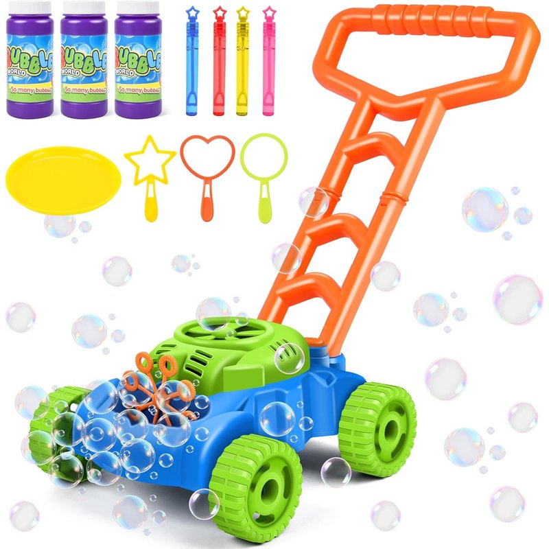 Kids Bubble Mower,Automatic Bubble Machine,Battery Powered Automatic Bubble Blower,Lawn Mower Toy For Outdoor Activities Children (Blue)