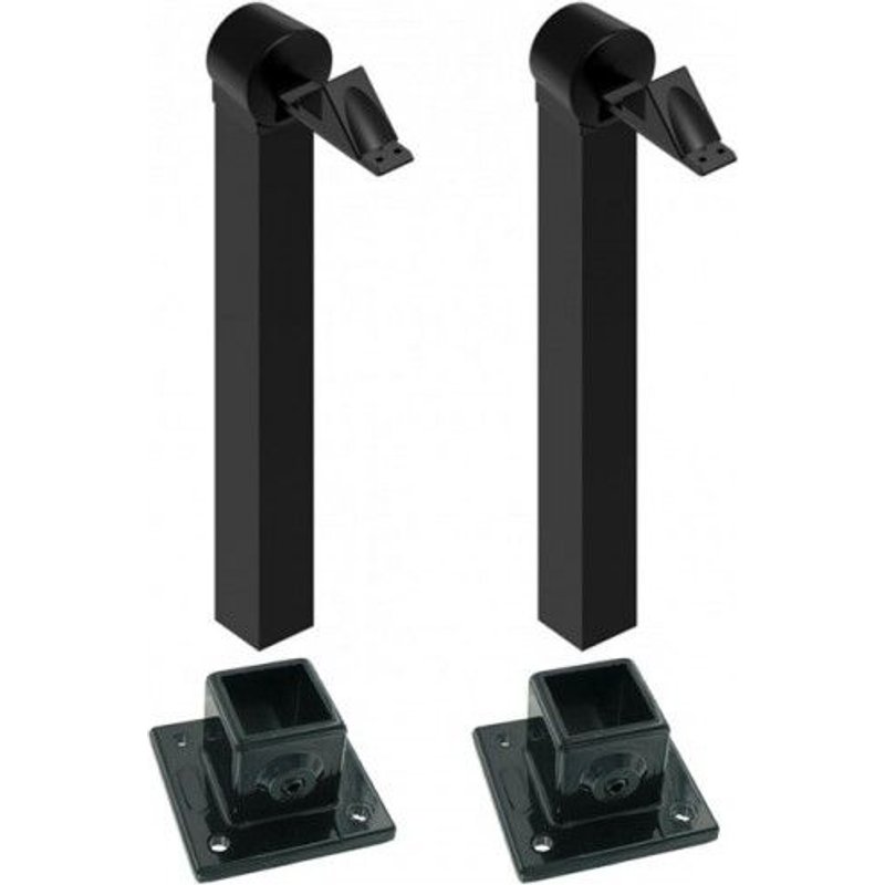 Lot de 2 arrêts de portail battant Arrématic avec tube et embases à visser noir TIRARD
