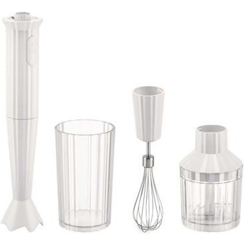 Alessi - Set 4 piÿces - Mixeur - Plissé - Blanc - Blanc