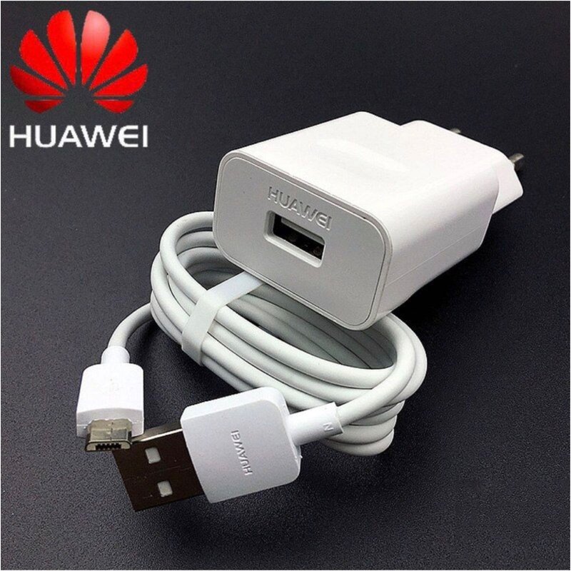 Huawei Original - Chargeur Adaptateur Prise Secteur USB 2A + Cable Cordon 1m en microUSB Pour téléphone P Smart / 2019 / P Smart 2020 / P10 Lite/ Y8s Y6s Y7 Y7p Y6 Y6p Y5 Y5p / Enjoy 10e / P40 lite E