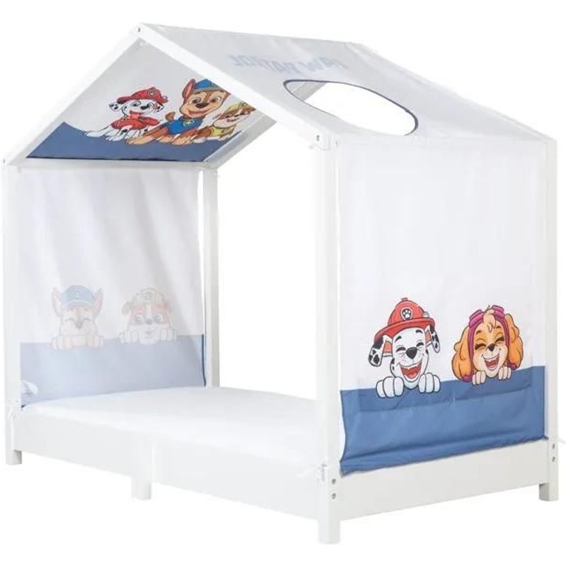 Toile de Lit Cabane Montessori 70x140 - ROBA - Pat¿Patrouille - avec 2 Poches de Rangement et Fenêtre de Toit - Bleu / Blanc
