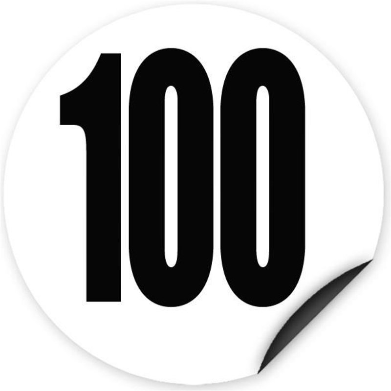 DISQUE LIMITATION DE VITESSE, AUTOCOLLANT 100 KM/H - 5 PCS