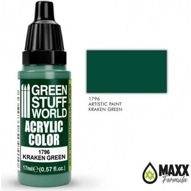 Green Stuff World - Acrylic Color Kraken Green 1796 For Models And Miniatures