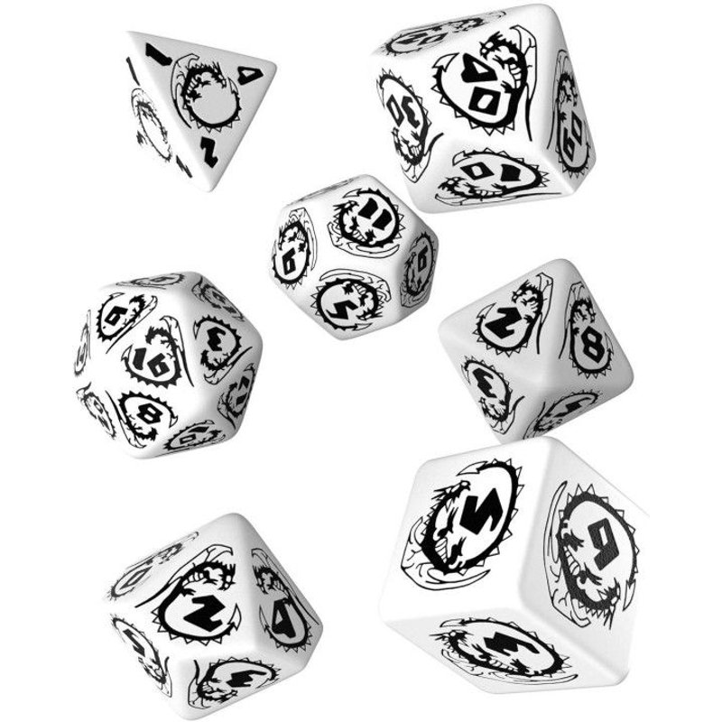 Dés De Jeux Blanche & Noir De Dragons