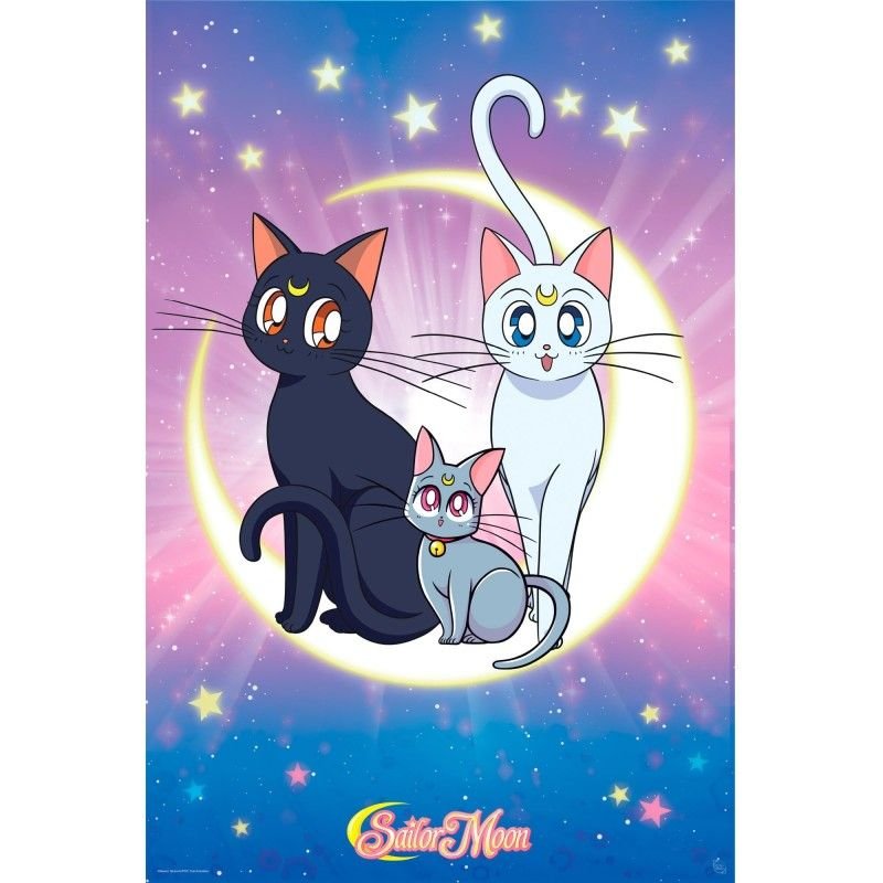 Abystyle - Sailor Moon - Poster Luna, Artemis & Diana Roulé Filmé (91.5x61cm)