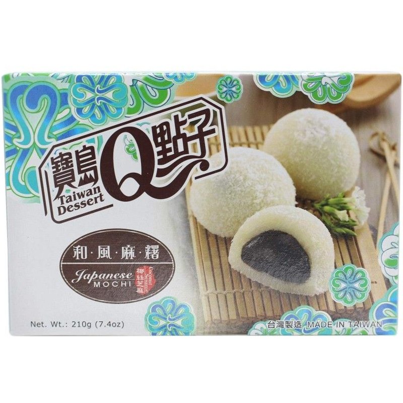(Vegan/Halal) Mochis Au Sésame Noir Et Flocons De Noix De Coco - Taiwan Dessert 210g