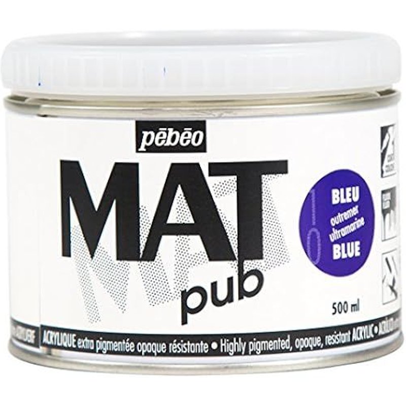Acrylique mat pub PEBEO 500ml bleu outremer