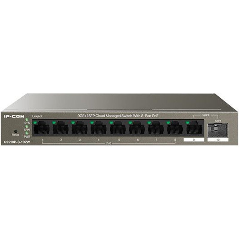 IP-COM Networks G2210P Switch Ethernet Gestito 8 Porte Gigabit PoE con Slot SFP