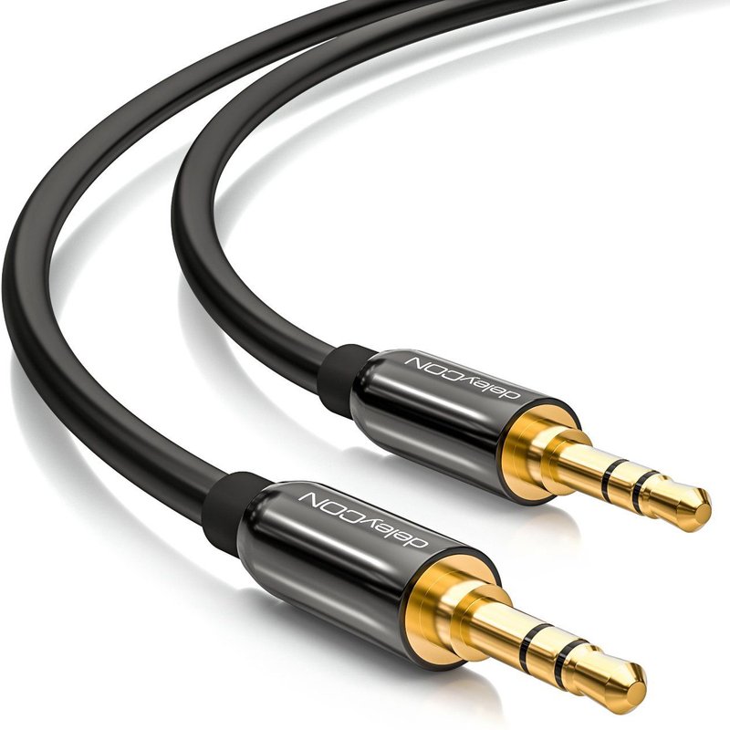 2m Jack Cable 3,5mm AUX Cable Stéréo Cable Audio Jack Plug Droit pour PC Téléphone Mobile Smartphone Tablette Voiture Récepteur HiFi-Noir