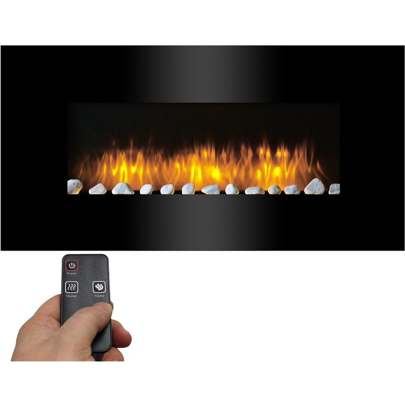 Classic Fire 'Vancouver' - Chauffage électrique mural avec effet feu ouvert - 2000W