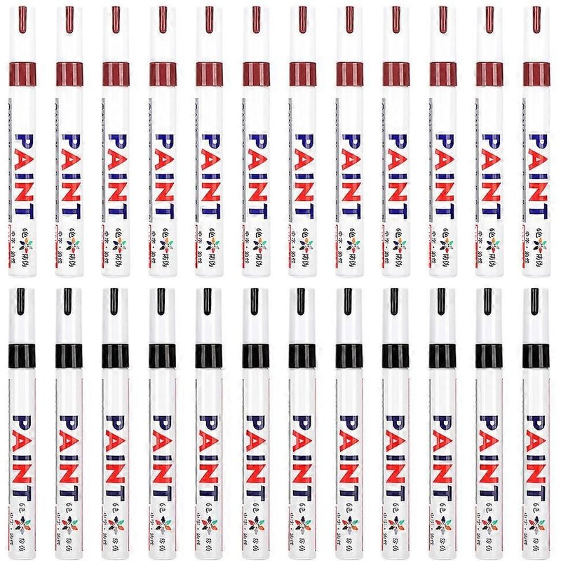 24pcs Peinture Marqueurs Set Huile ? Vérification Des Pneus De Marquage Imperméable À L'eau ? Outils De Peinture Au Stylo De Réparation