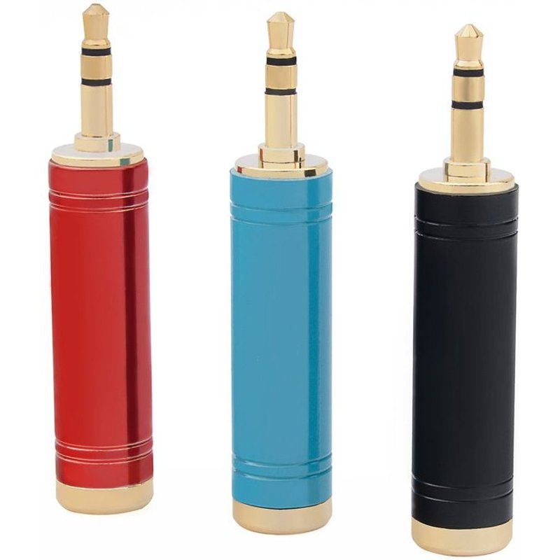 Tout cuivre 3.5 tours 6.5mm adaptateur audio casque micro haut-parleur câble de raccordement micro guitare boîtier électrique tourne-prise (3 pièces)