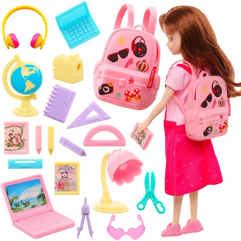 120 Pièces De Maison De Poupée Et Accessoires D'apprentissage Lele Barbie Mini Ordinateur Portable Jouets Pour Enfants