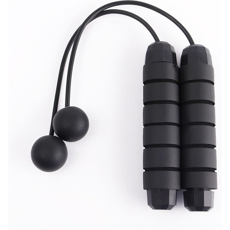 Corde À Sauter Sans Fil Avec Poignée En Eva Fitness Fat Burning Corde À Sauter Sans Fil À Petite Balle (Noir)