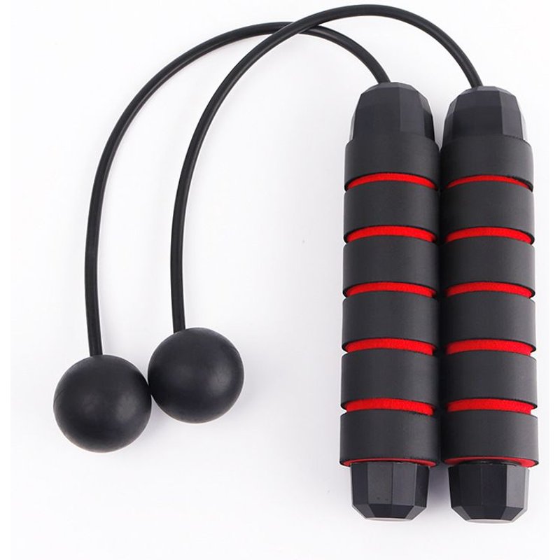 Corde À Sauter Sans Fil Avec Poignée En Eva Fitness Fat Burning Corde À Sauter Sans Fil À Petite Balle (Rouge)