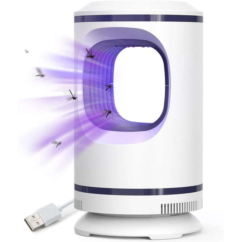 (Blanche)Lampe Anti Moustique, Moustique Tueur Lampe Physique UV, Sûre, Non Toxique, Fonctionnement Muet, Zappeur D'insectes Portable pour Le Camping Intérieur et Extérieur