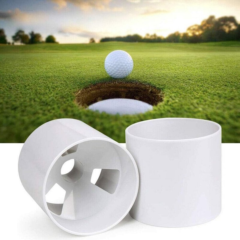 Golf Hole Putting Cups - Lot De 2, Abs Ivoire, Taille 4"" De Profondeur, Taille Du Trou 17 Mm