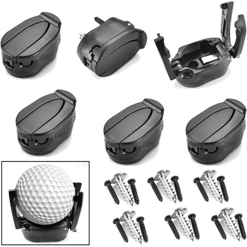 Ensemble D'outils De Ramassage De Golf 6 Pièces (Noir), Saver Putter Grip Retriever Mini Pince À Griffes En Plastique Pliable Ventouse Accessoires De Golf